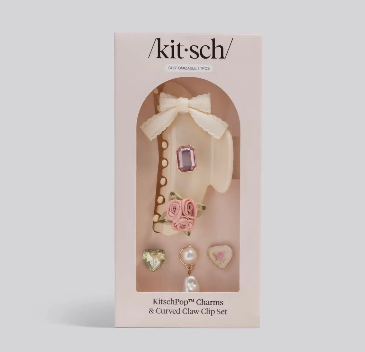 KitschPop Curved Claw Clip 7 Piece Set - Vintage