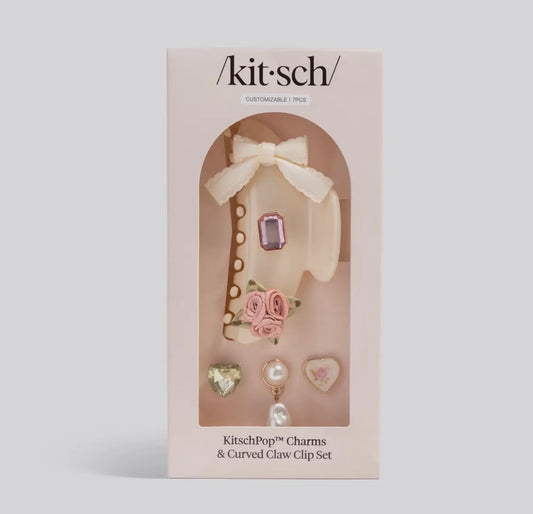 KitschPop Curved Claw Clip 7 Piece Set - Vintage