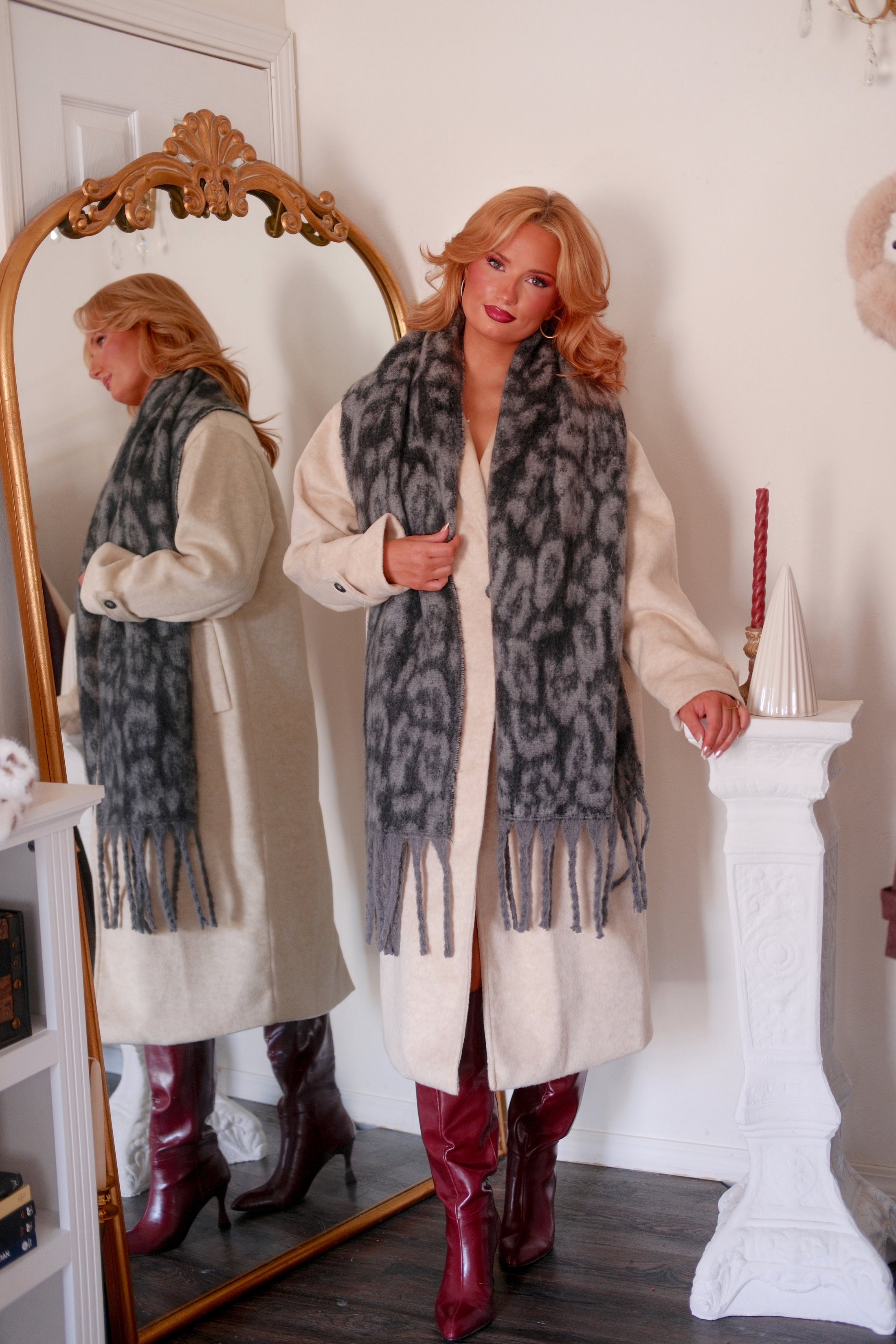 The Parisienne Cloud-Leopard Scarf