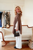 Load image into Gallery viewer, The Palais Poncho Shawl - Café Chestnut

