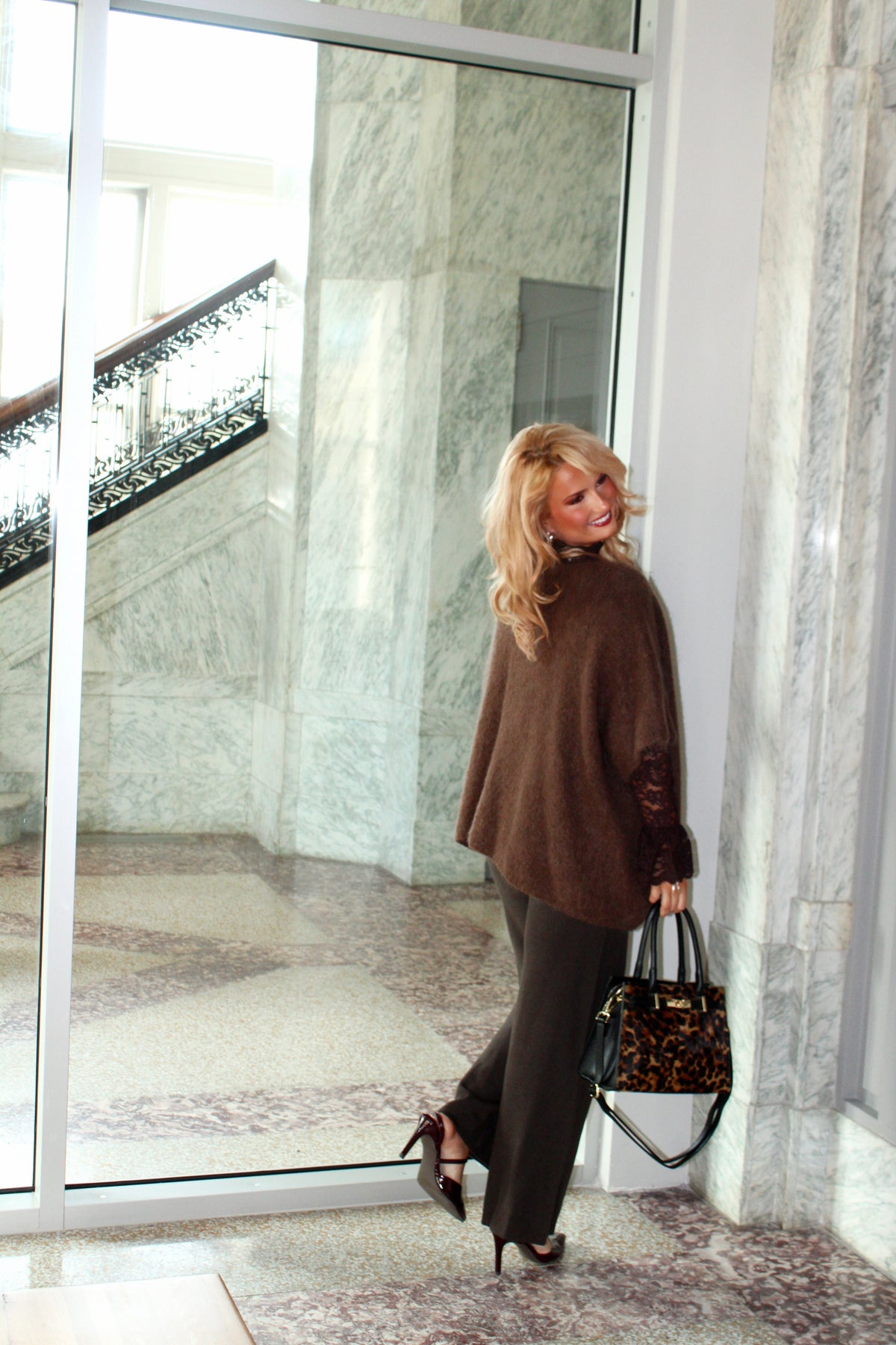 Heirloom Drape Mohair Sweater — Cocoa