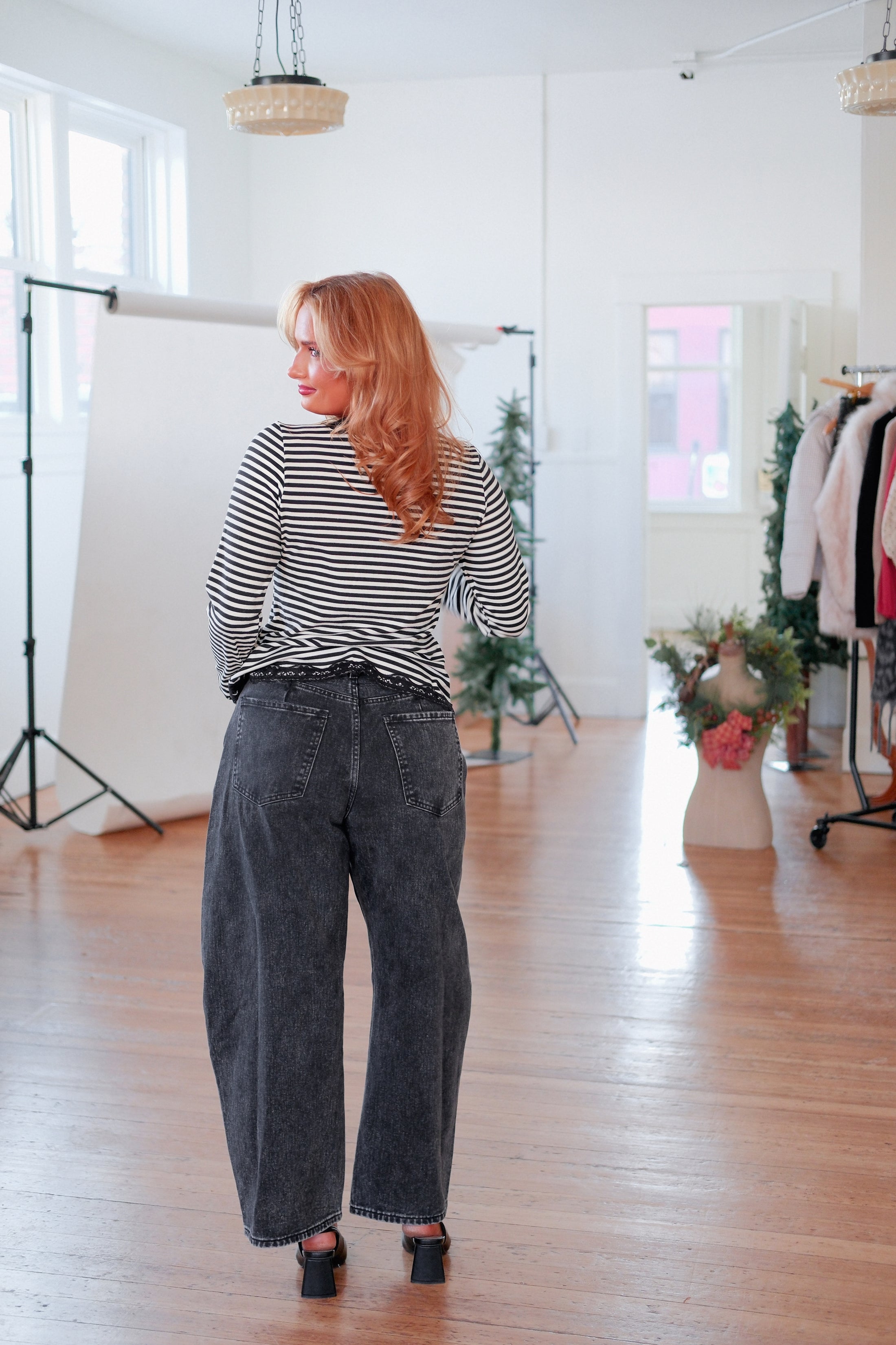 The Femme Noir Stripe Top