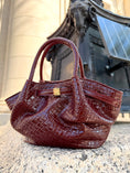 Load image into Gallery viewer, The Tribeca Woven Handbag — Burgundy

