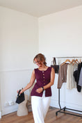 Load image into Gallery viewer, Bordeaux Button Front Vest
