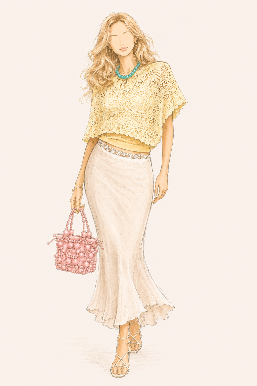 The Evermore Crochet Poncho - Yellow
