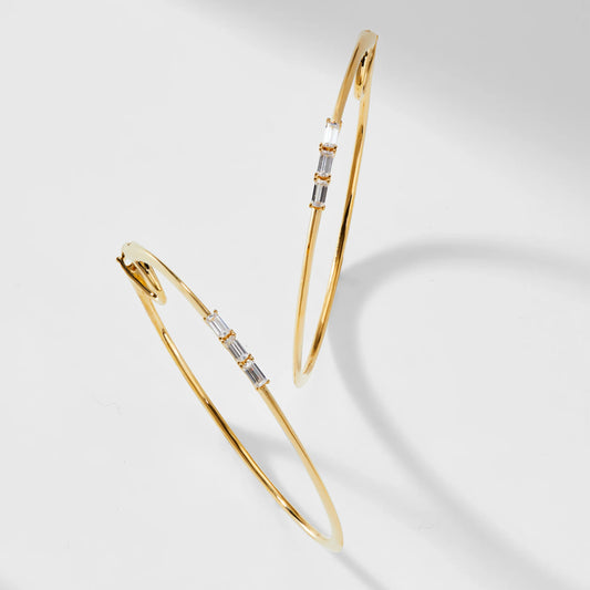 The Baguette Heirloom Hoops
