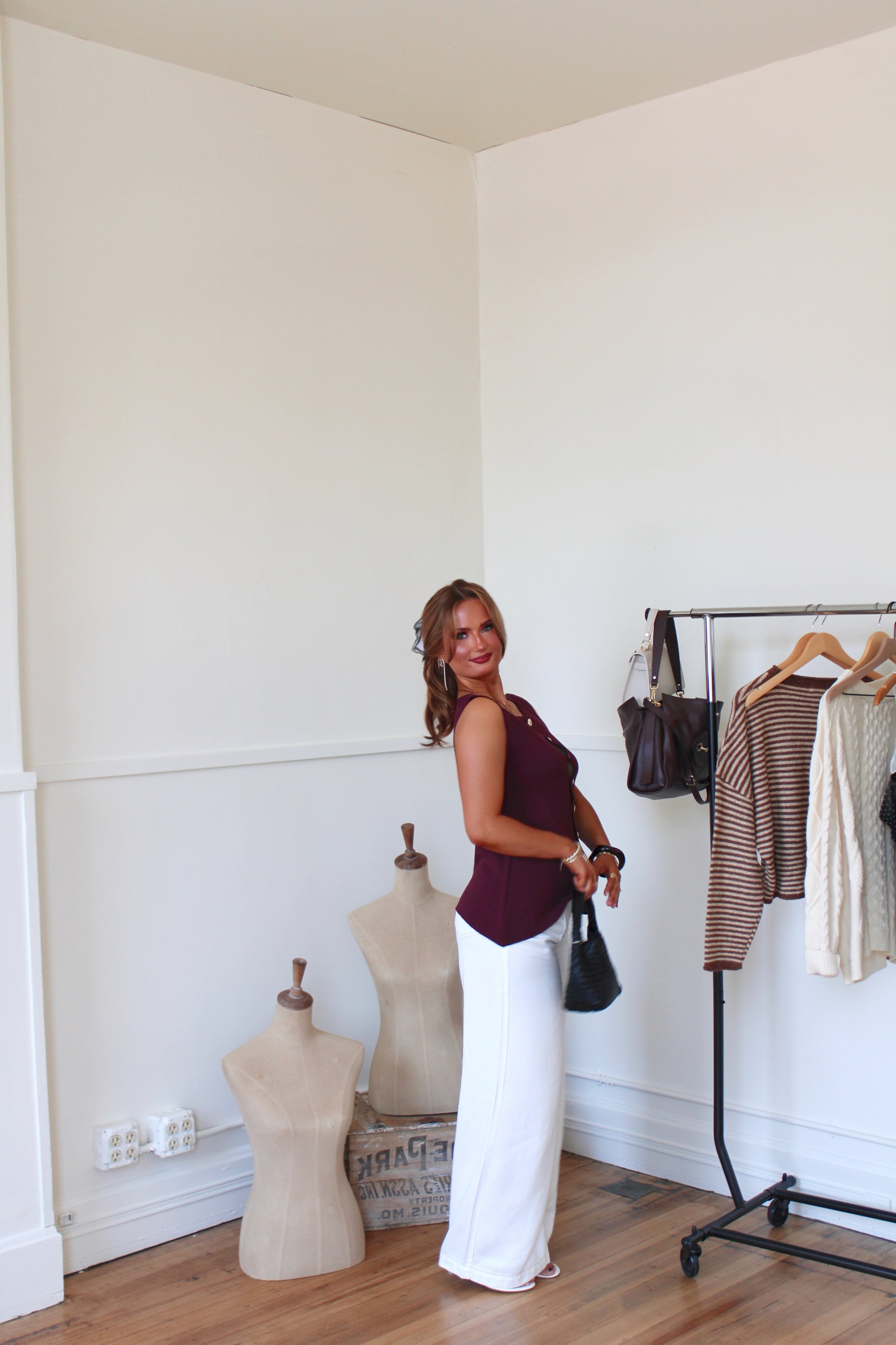 Bordeaux Button Front Vest