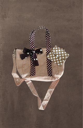 Polkadots & Pecan Vintage Tote