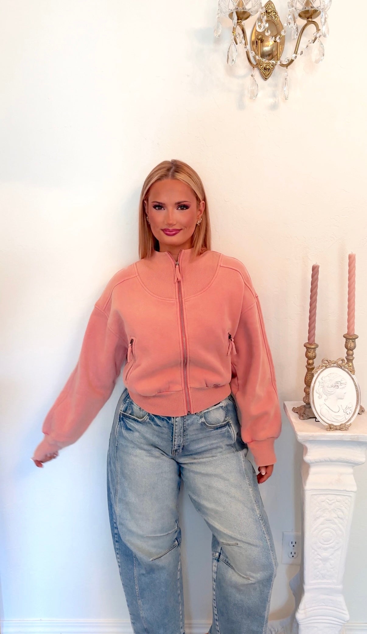 The Reverie Rose Zip Up