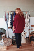 Load image into Gallery viewer, The Valmont Fringe Poncho - Bordeaux
