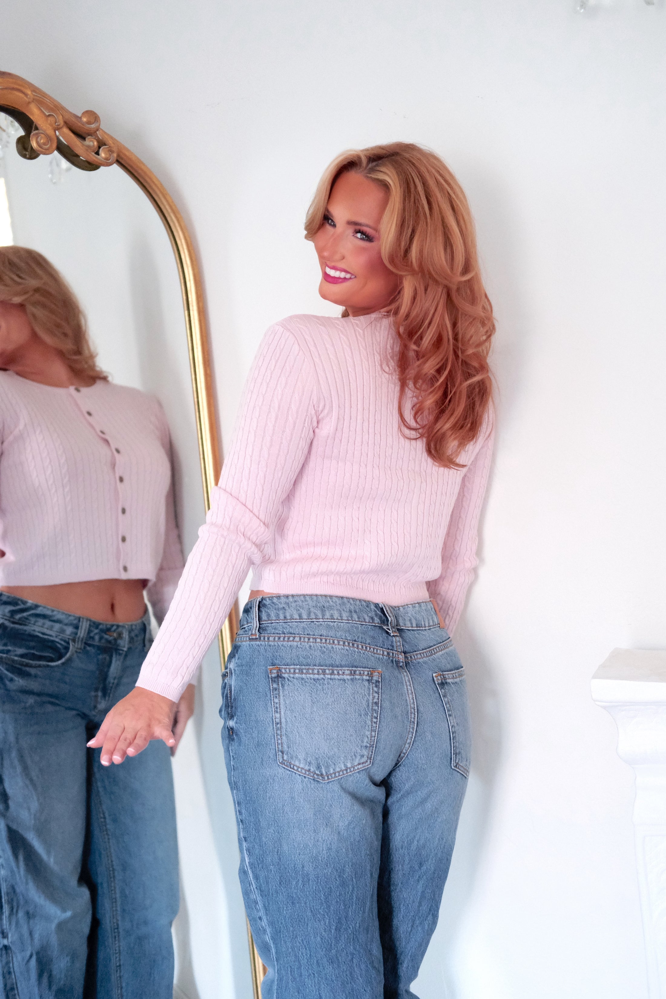 The Madeleine Cardigan - Frosted Peony