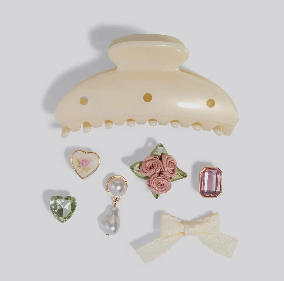 KitschPop Curved Claw Clip 7 Piece Set - Vintage