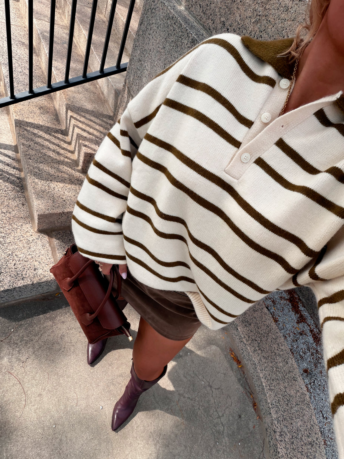 The Hudson Stripe Polo Sweater