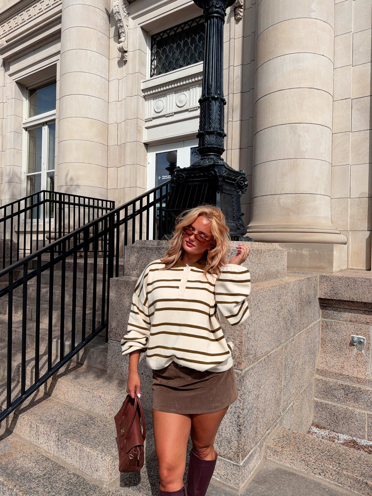 The Hudson Stripe Polo Sweater