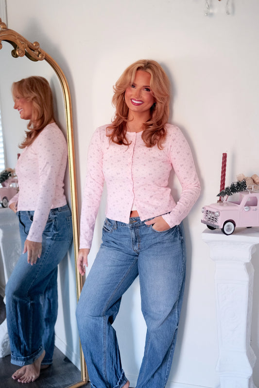 The Winter Rose Pointelle Top - Blush