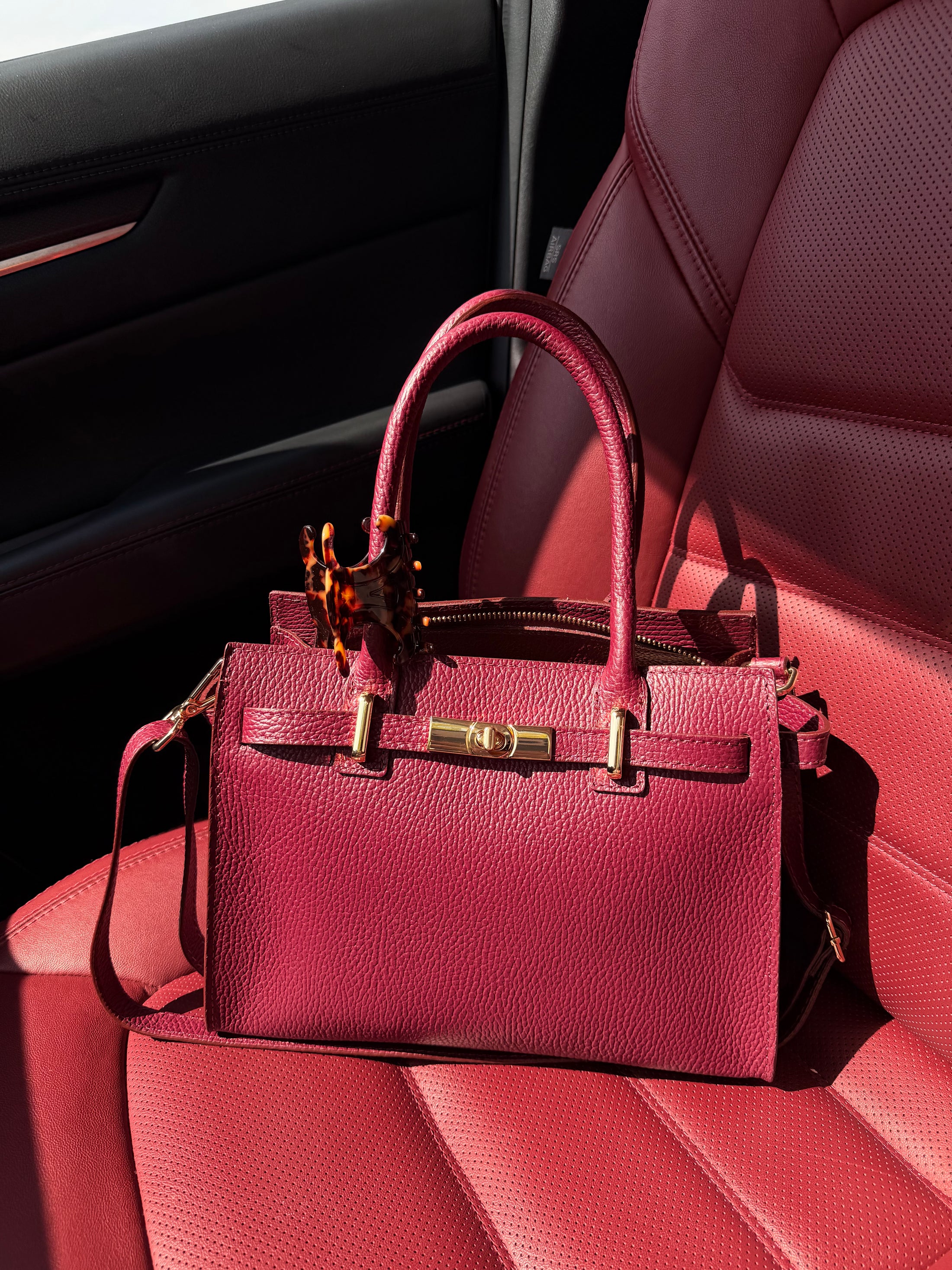 The Vanderbilt Leather Handbag - Merlot