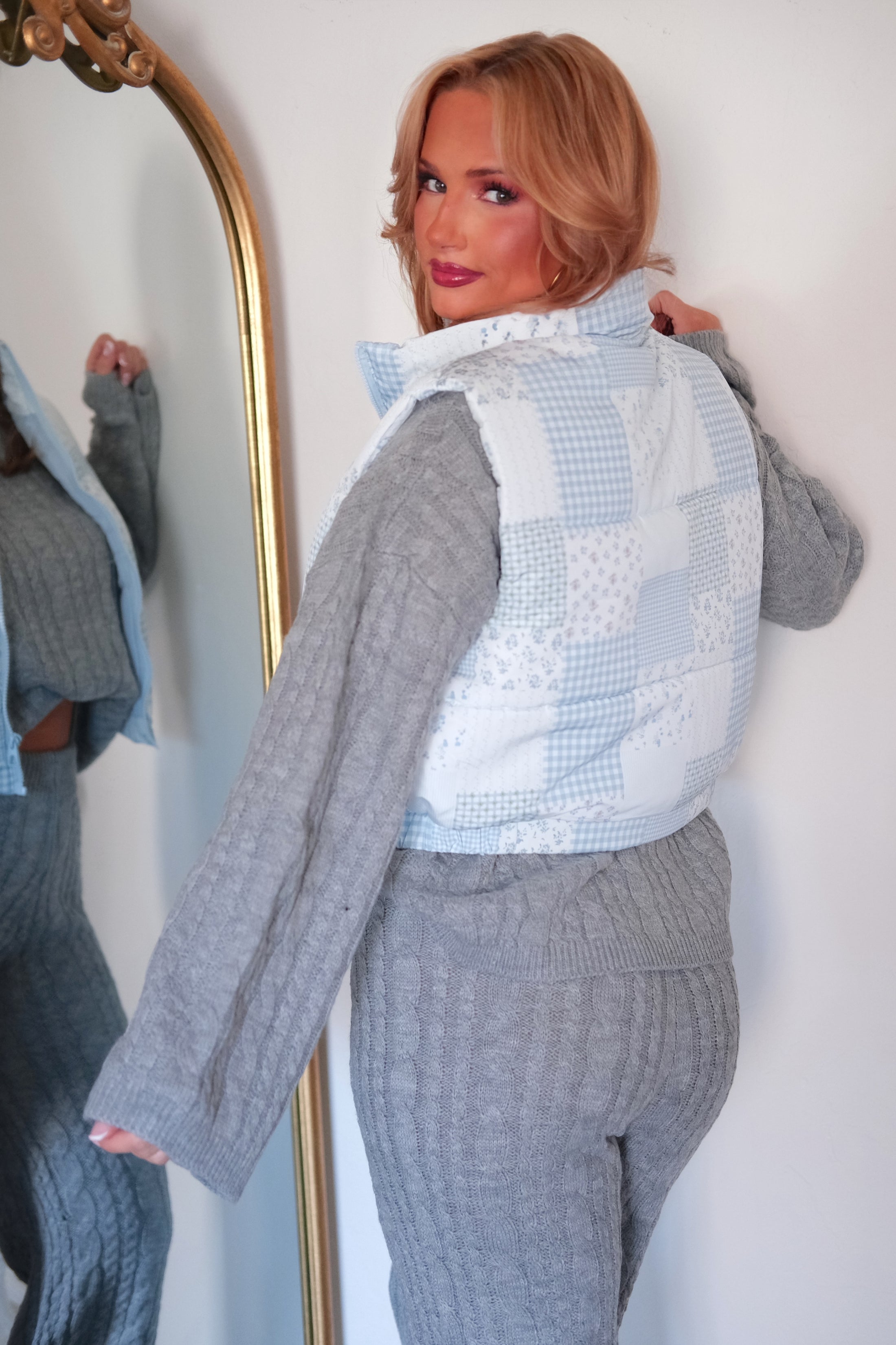 The Frosted Bluebell Patchwork Vest