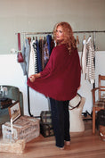 Load image into Gallery viewer, The Valmont Fringe Poncho - Bordeaux
