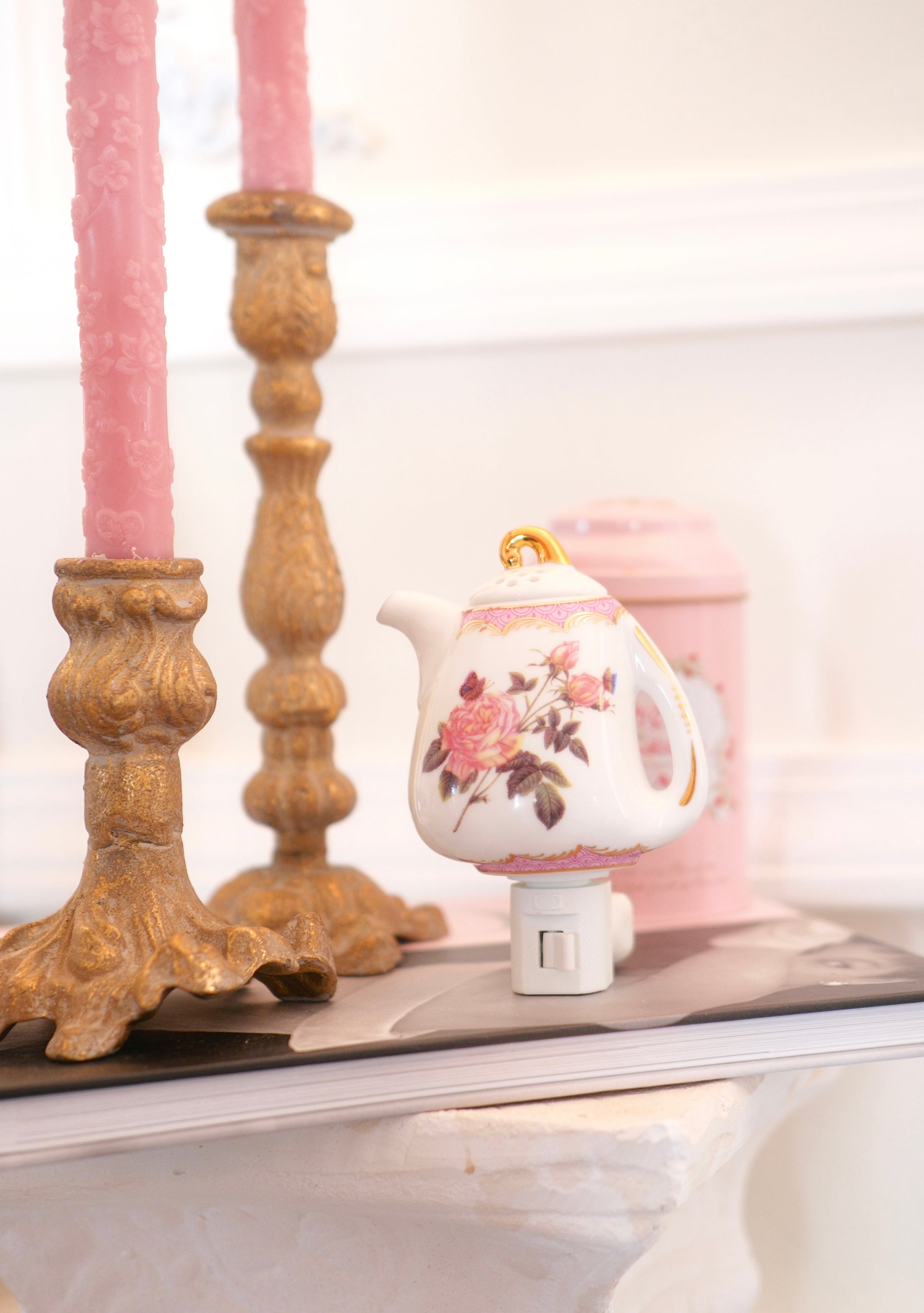 The Vintage Rose Teapot Nightlight