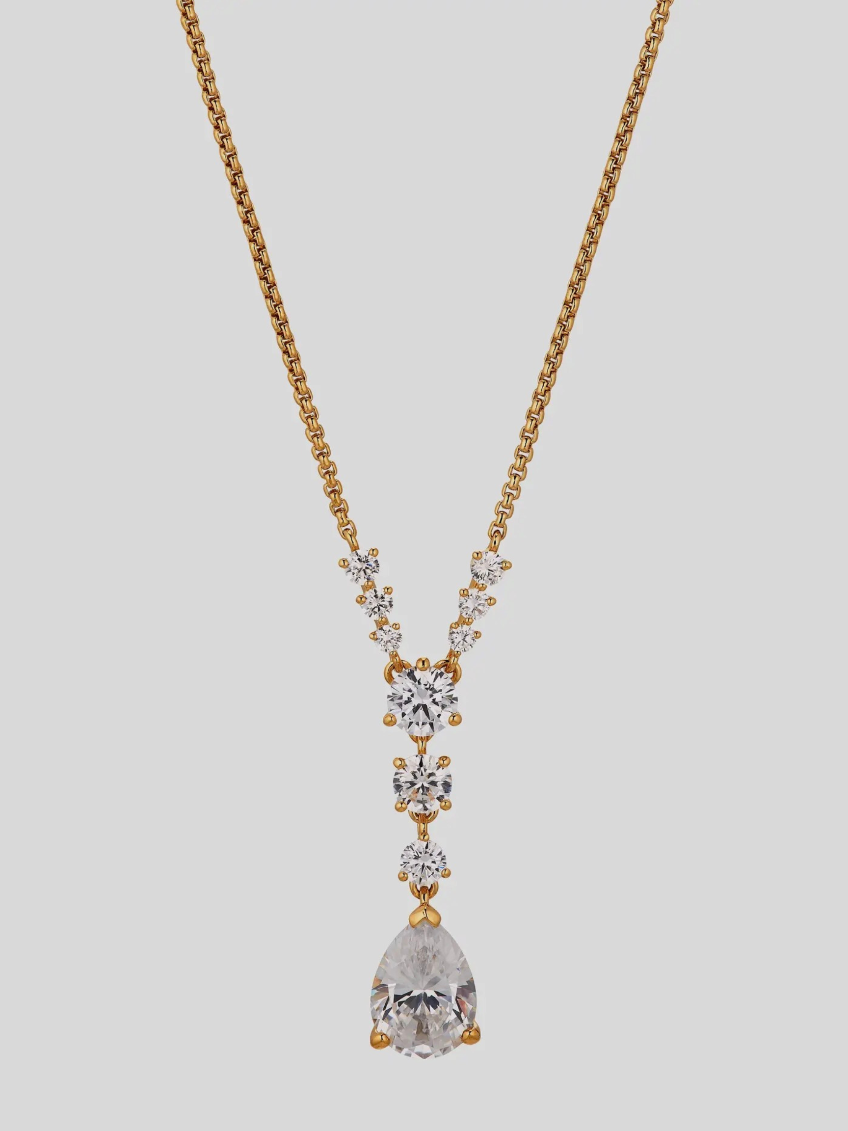 The Halle CZ Short Y Necklace
