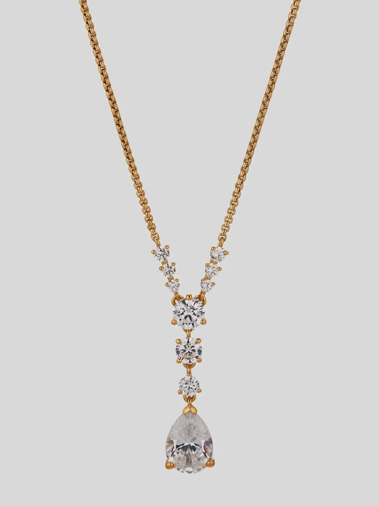 The Halle CZ Short Y Necklace