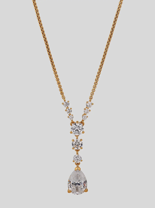 The Halle CZ Short Y Necklace
