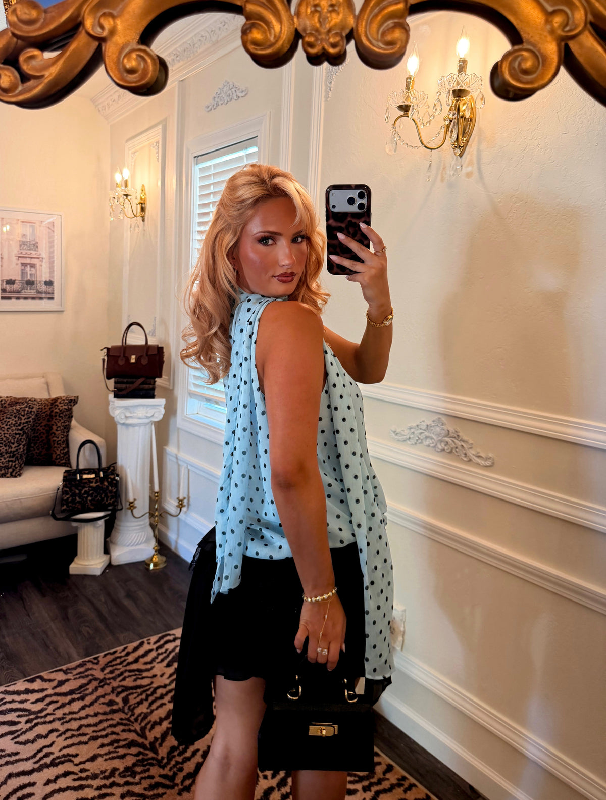 The Céleste Polka Dot Blouse