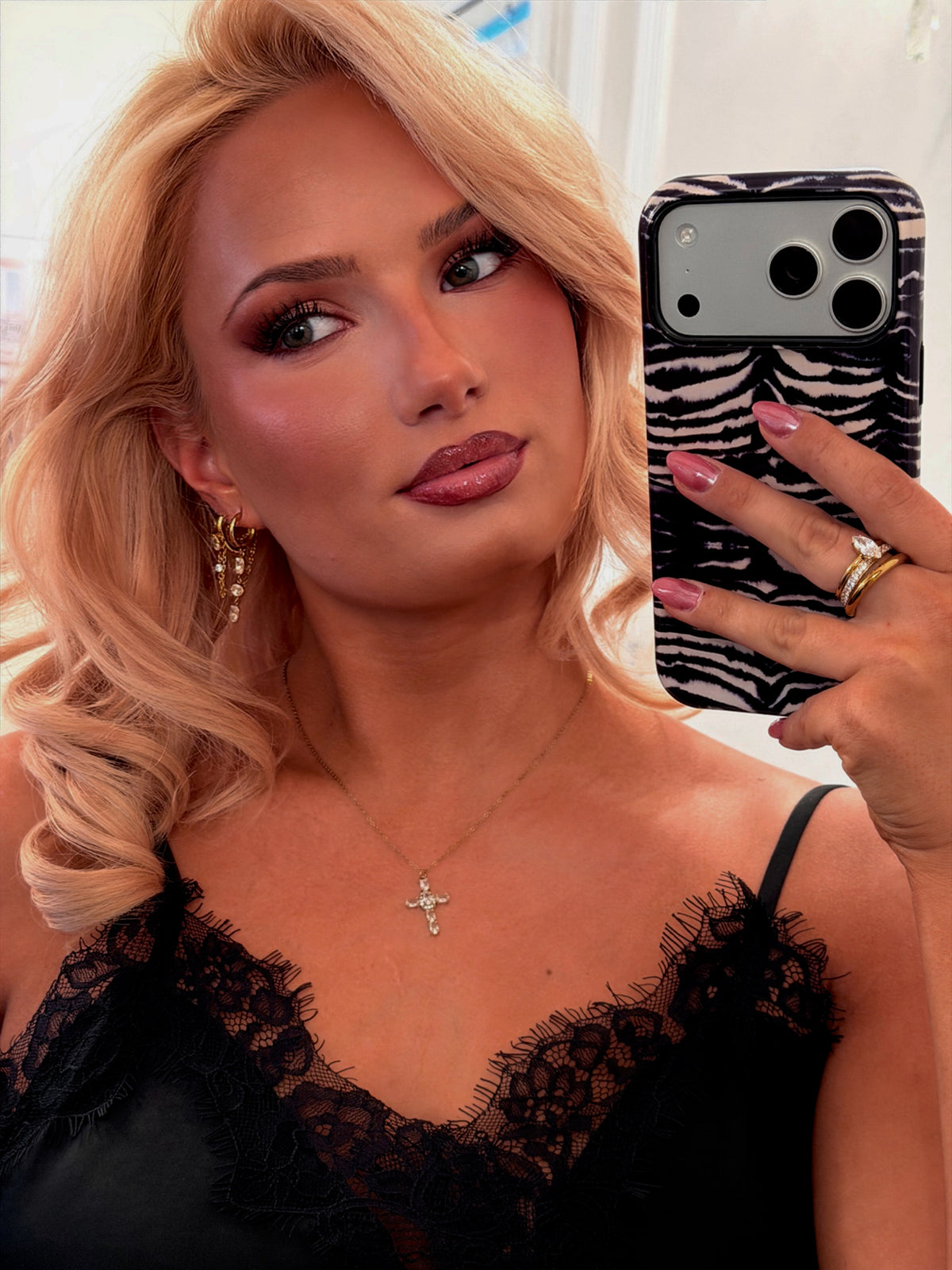 The Saint Amour Crystal Cross Necklace