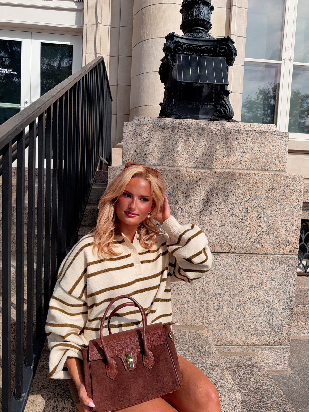 The Hudson Stripe Polo Sweater
