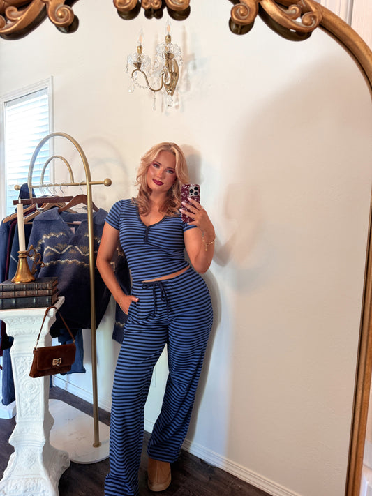 The Mariselle Set – Navy Stripe