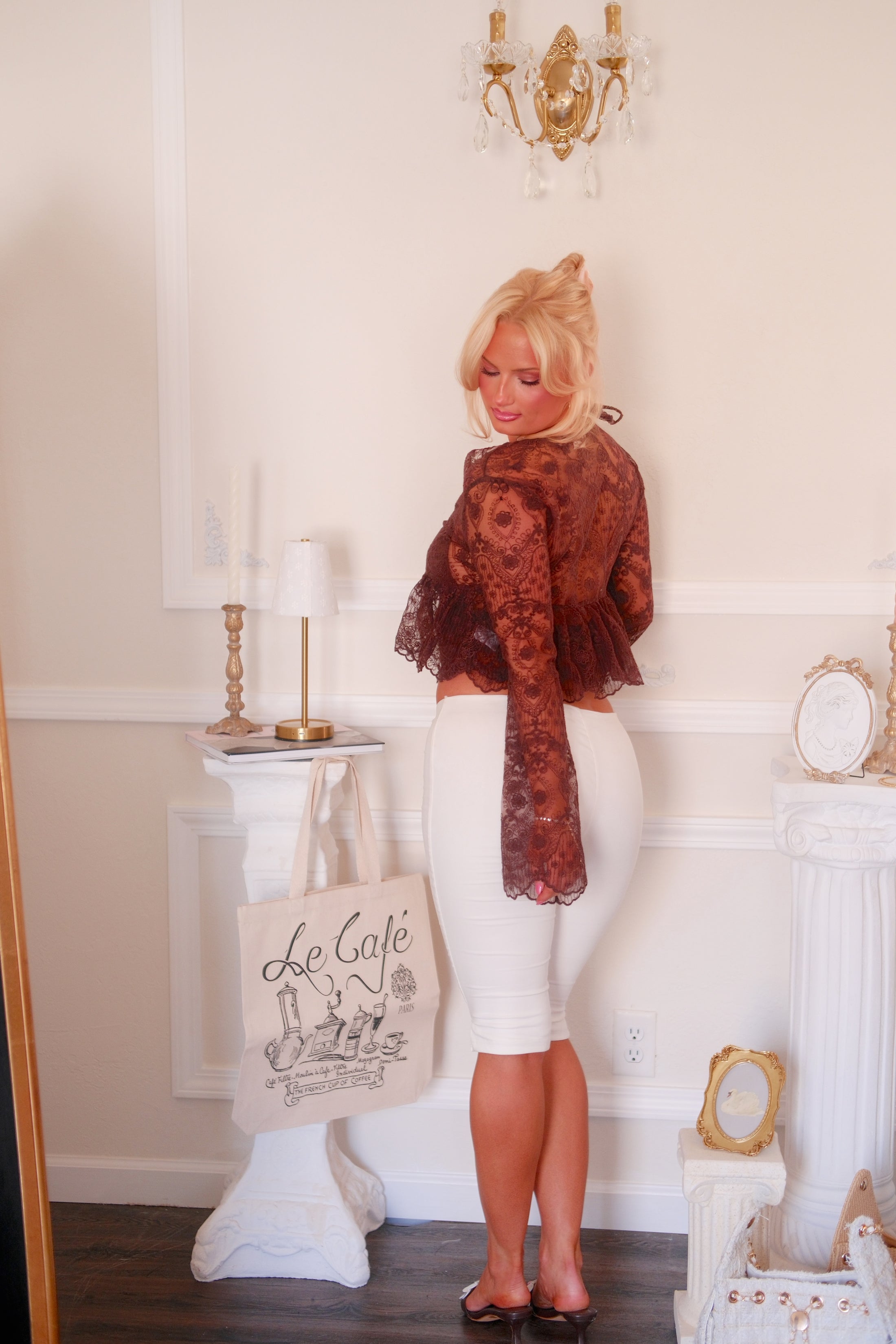 The Colette Lace Babydoll Blouse – Cocoa