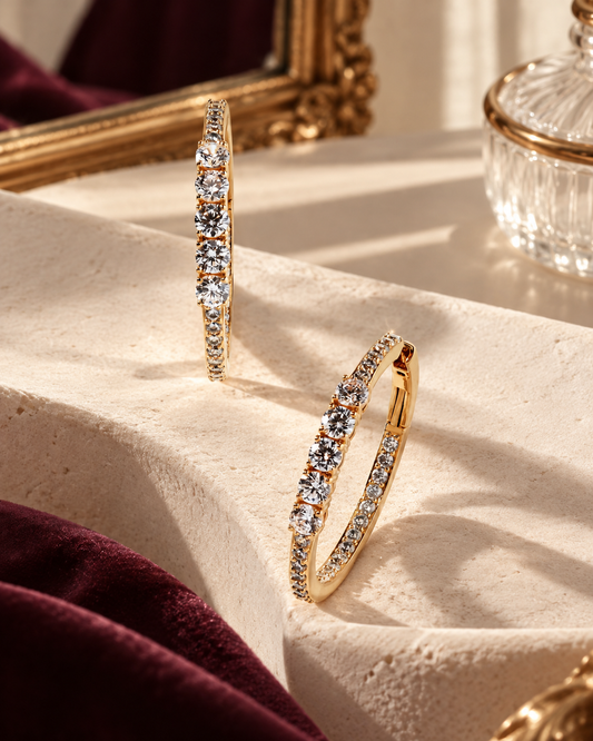 The Florentine Crystal Hoops