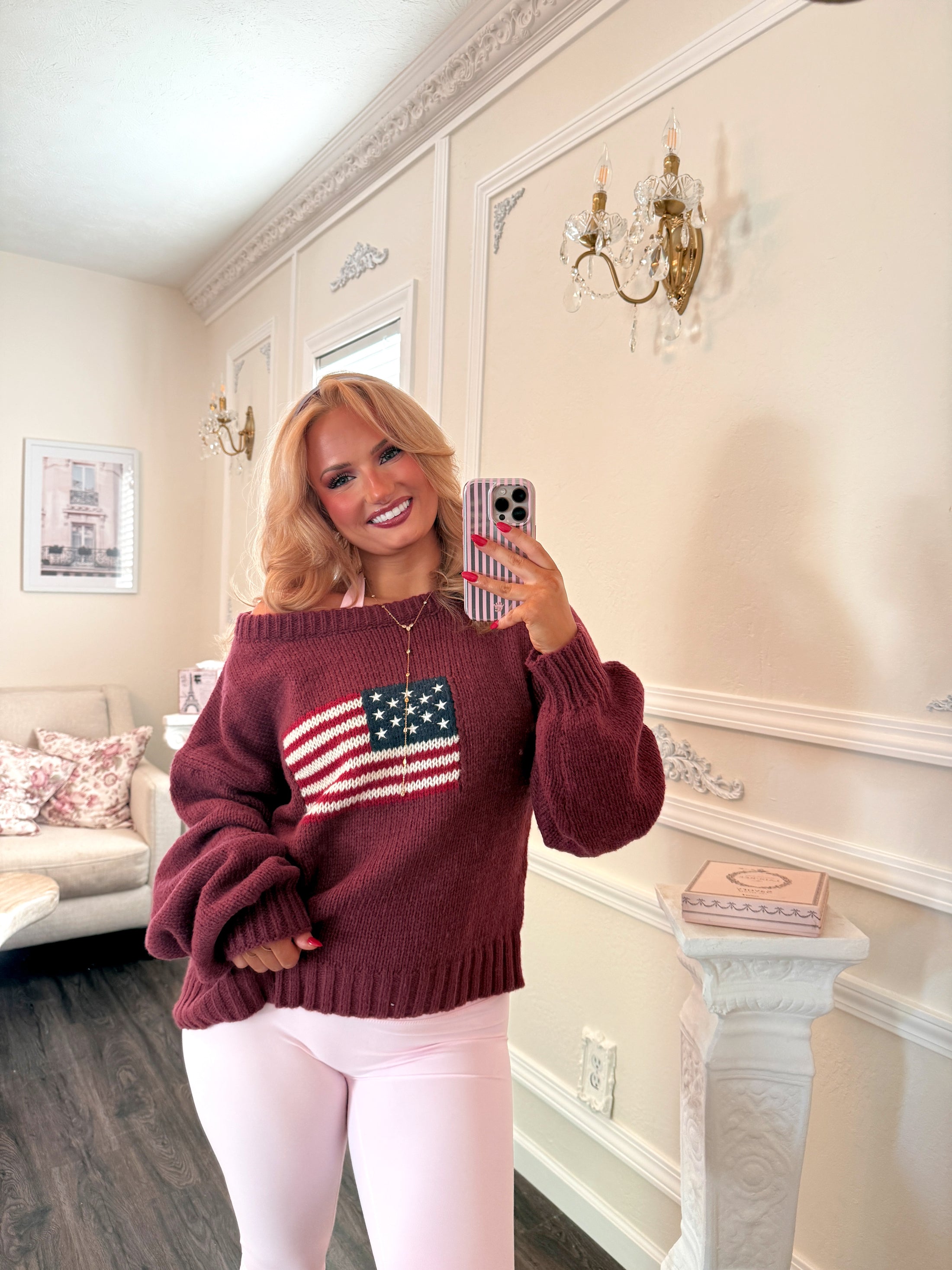 Brandy American Preppy Sweater - Merlot