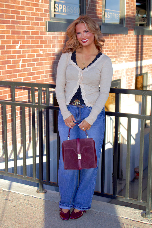 The Folklore Lace Top - Oatmeal