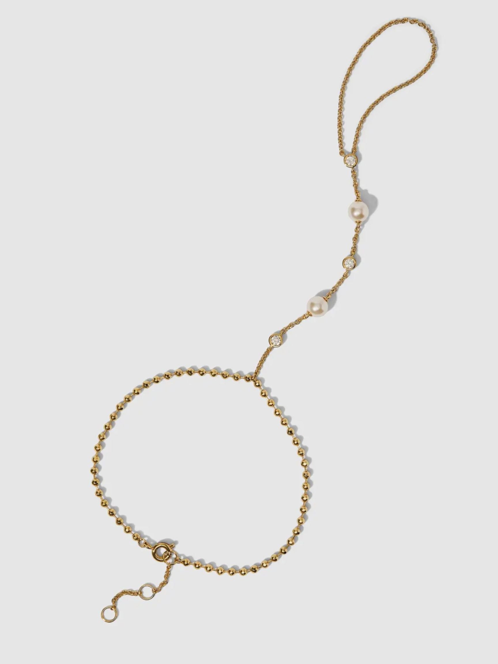 Esme Pearl Hand Chain Bracelet