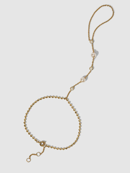 Esme Pearl Hand Chain Bracelet