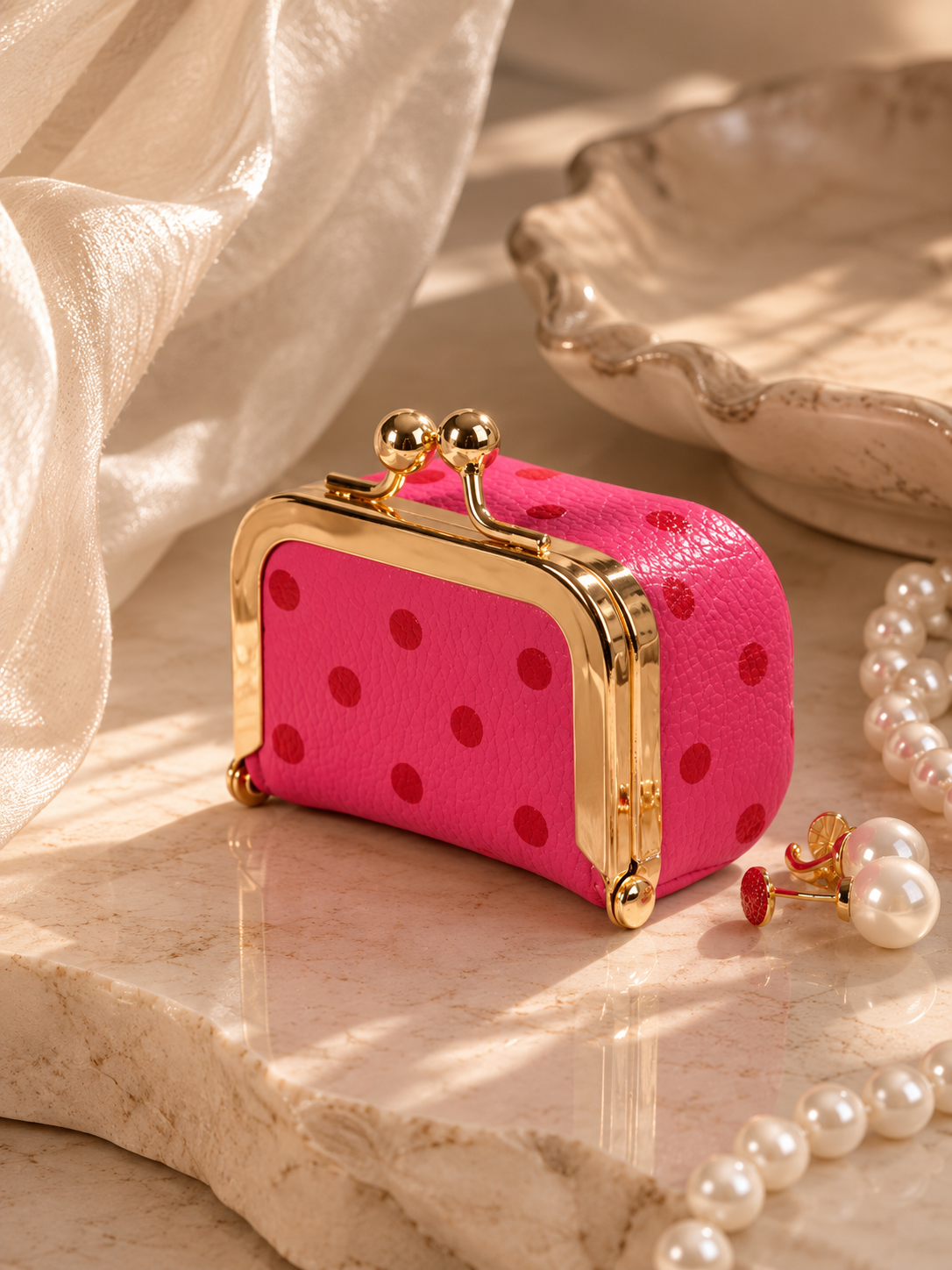 The Petit Palais Jewelry Pouch - Rosé Dot