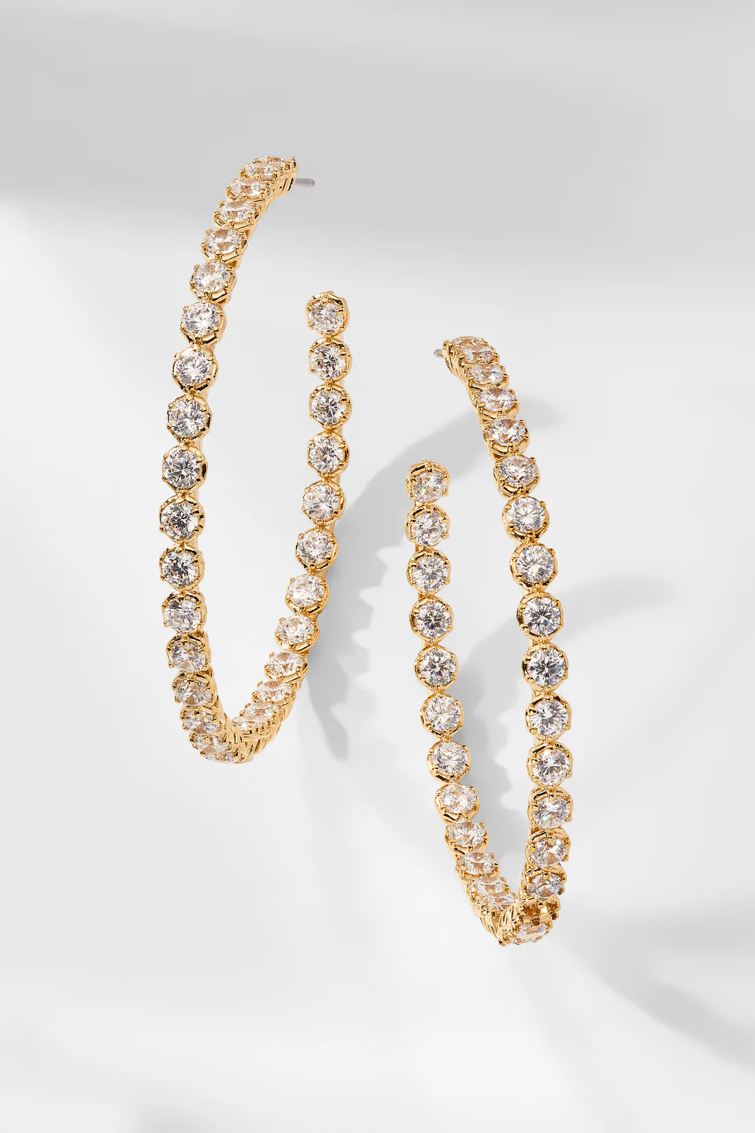 Cleo CZ Large C Hoop Earrings