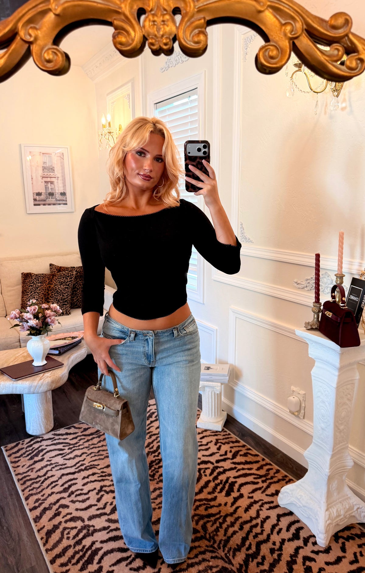 Camille Boat Neck Top — Noir