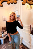 Load image into Gallery viewer, Camille Boat Neck Top — Noir
