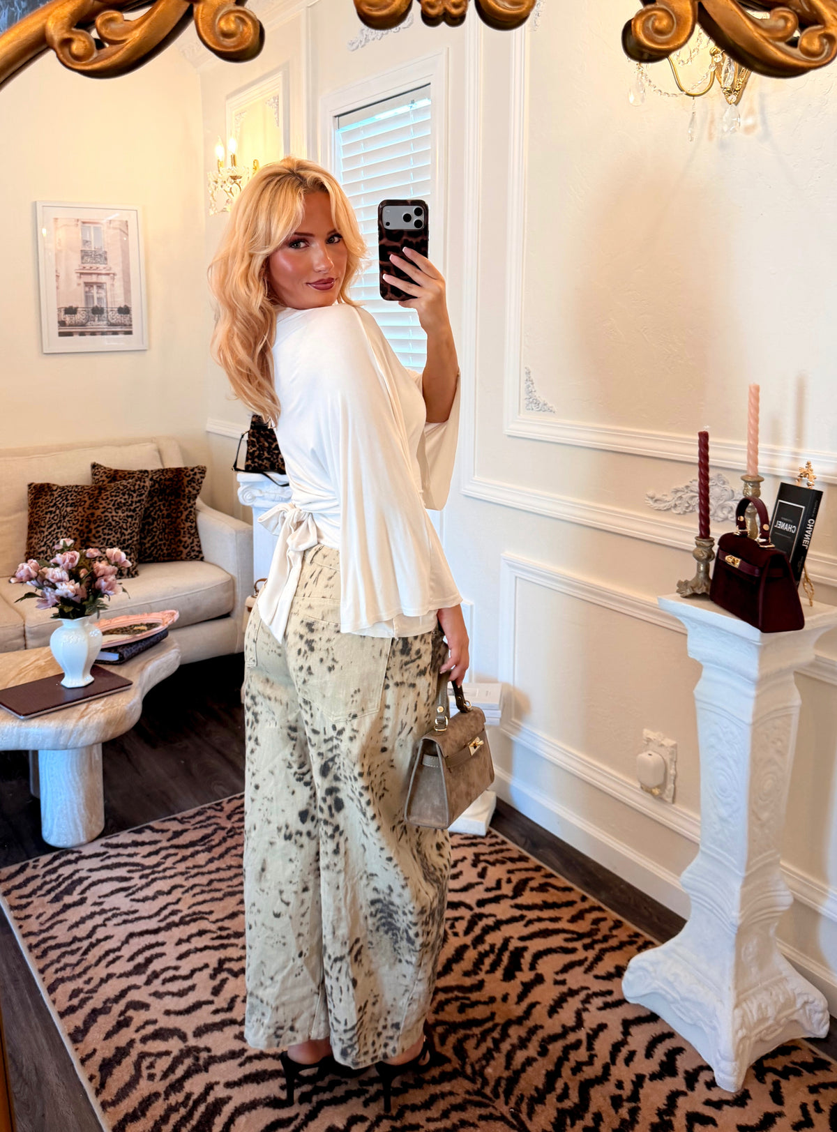 Lennox Snow Leopard Barrel Jeans