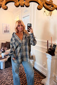 Load image into Gallery viewer, Frankie Oversized Plaid Shirt — Denim Blue
