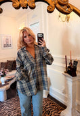 Load image into Gallery viewer, Frankie Oversized Plaid Shirt — Denim Blue
