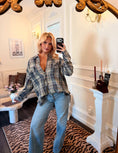 Load image into Gallery viewer, Frankie Oversized Plaid Shirt — Denim Blue

