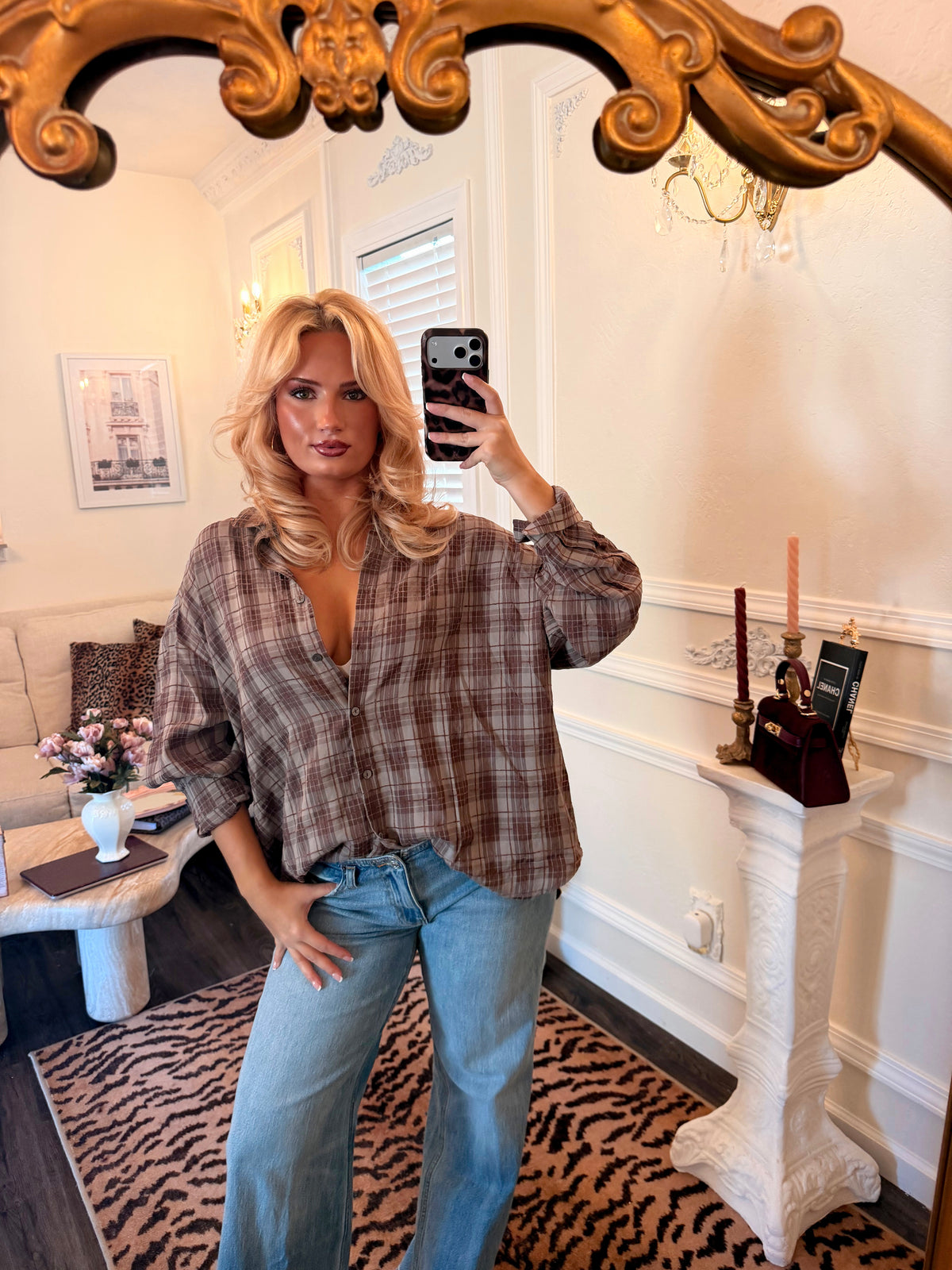 Marlowe Plaid Shirt — Mocha