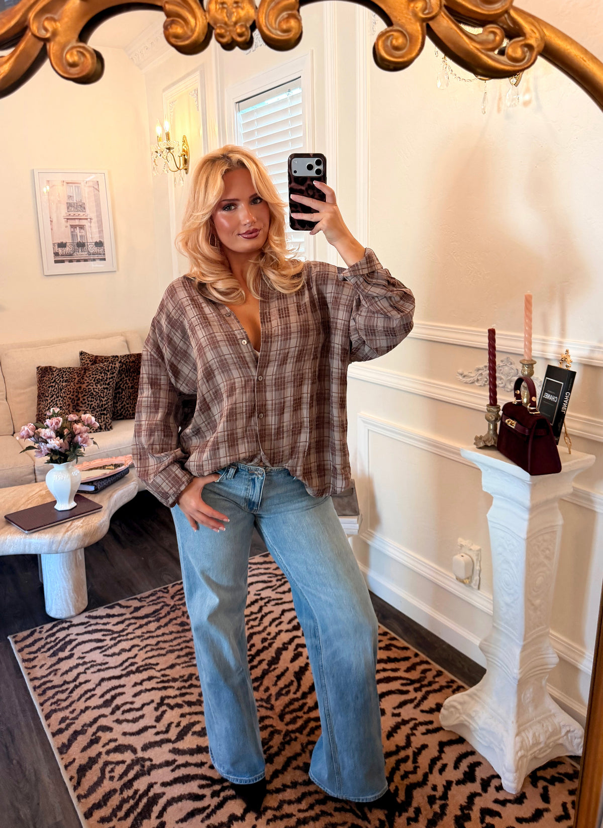 Marlowe Plaid Shirt — Mocha