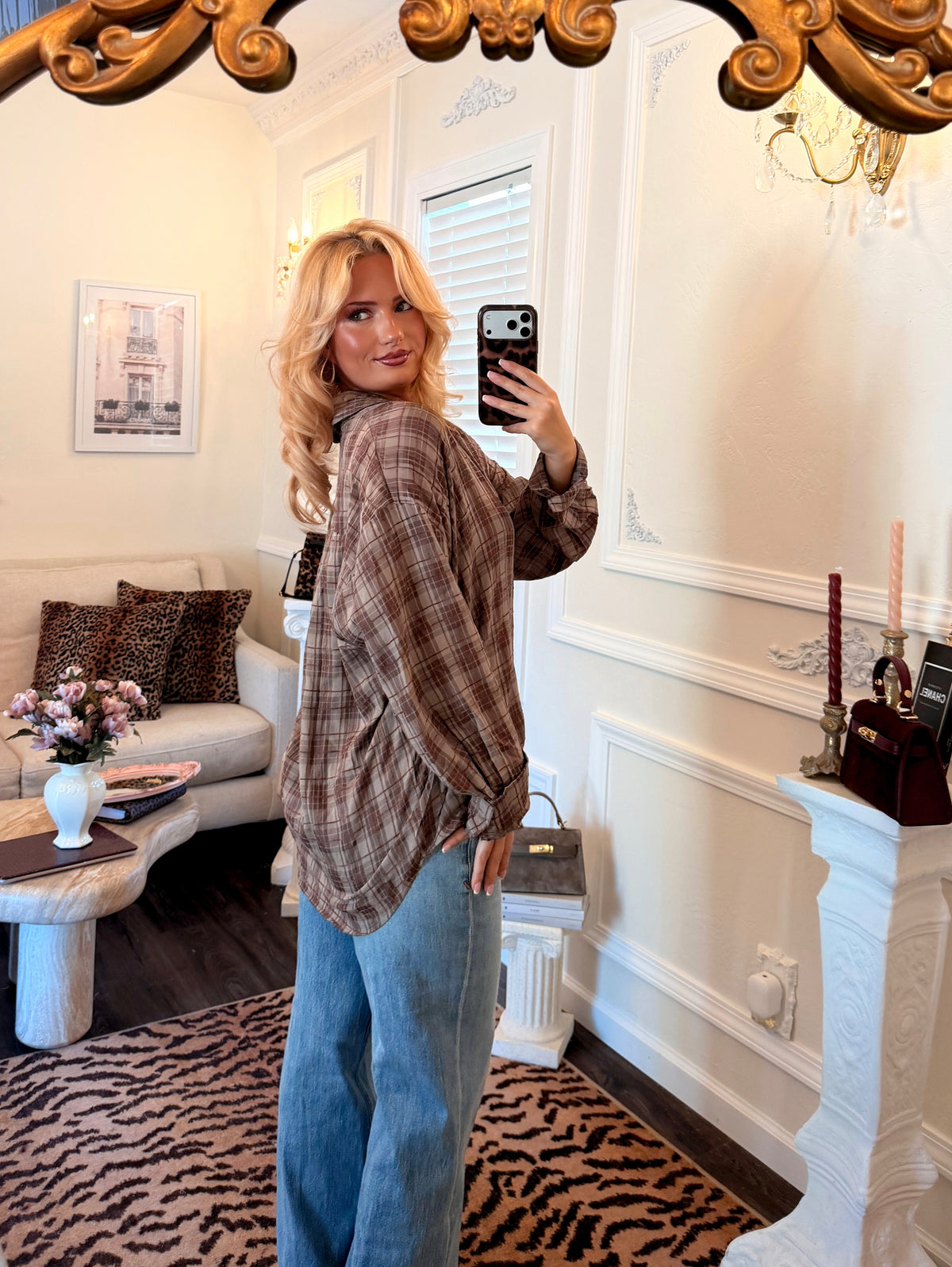 Marlowe Plaid Shirt — Mocha