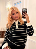 Load image into Gallery viewer, Cavendish Knit Sweater — Noir & Écru

