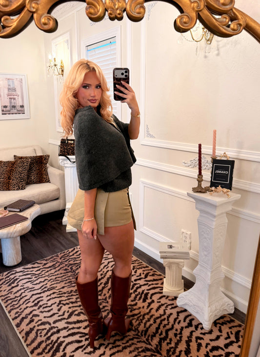 Blair Micro Mini Skort — Khaki
