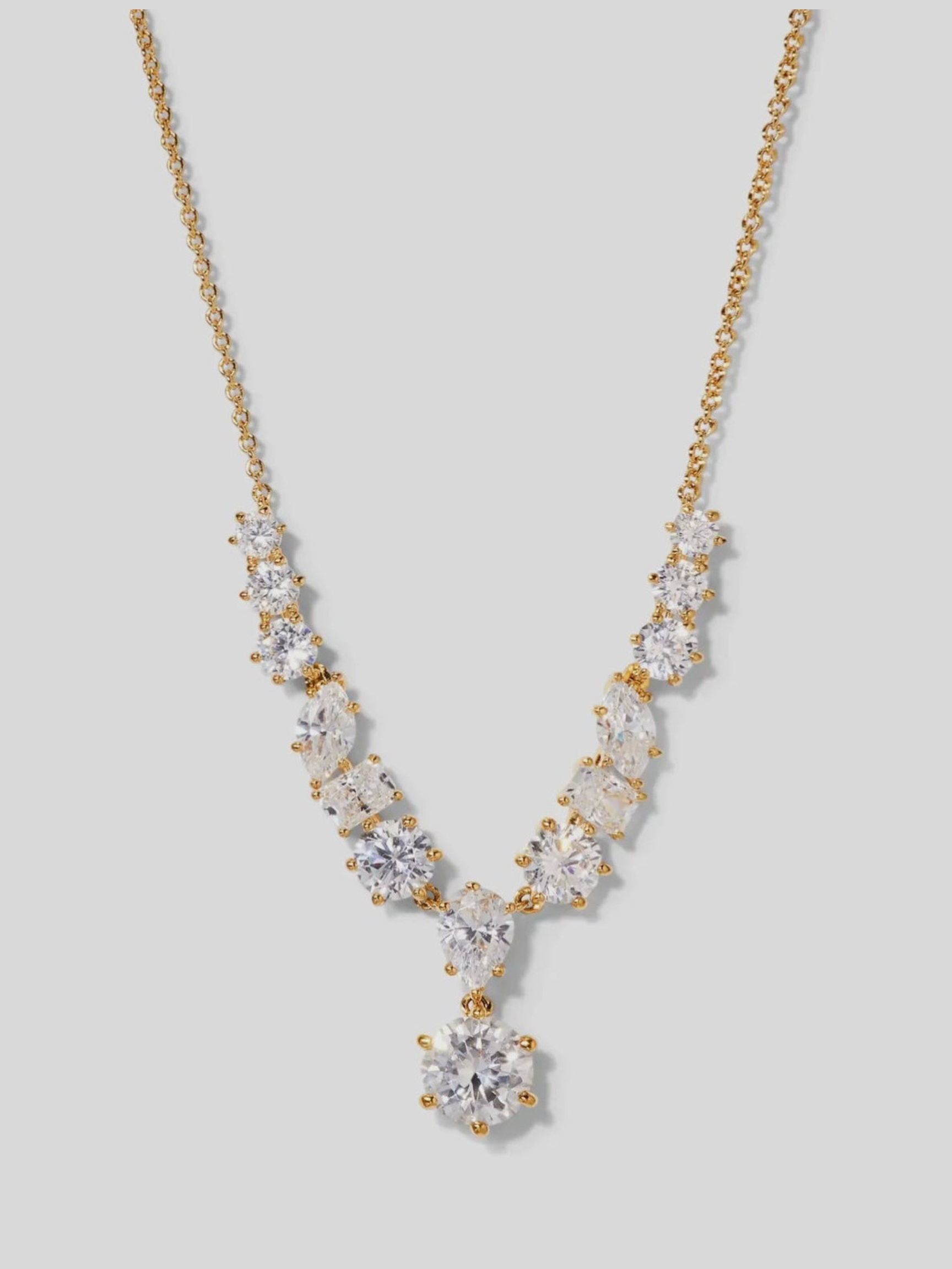 Beatrix Mixed Cz Frontal Necklace